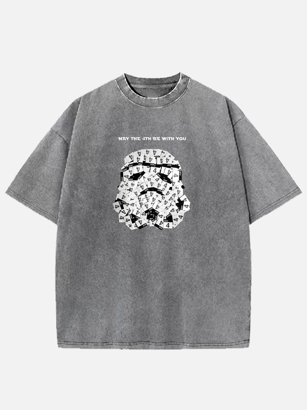 Star Wars May the Fourth Calendar Stormtrooper Acid Wash Cotton T-Shirt Eleven Oasis