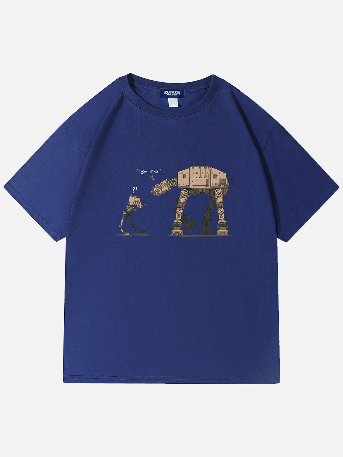 Men's Science Fiction Basic Cotton Round Neck Short Sleeve T - Shirt Star Wars Robot dialogue Eleven Oasis