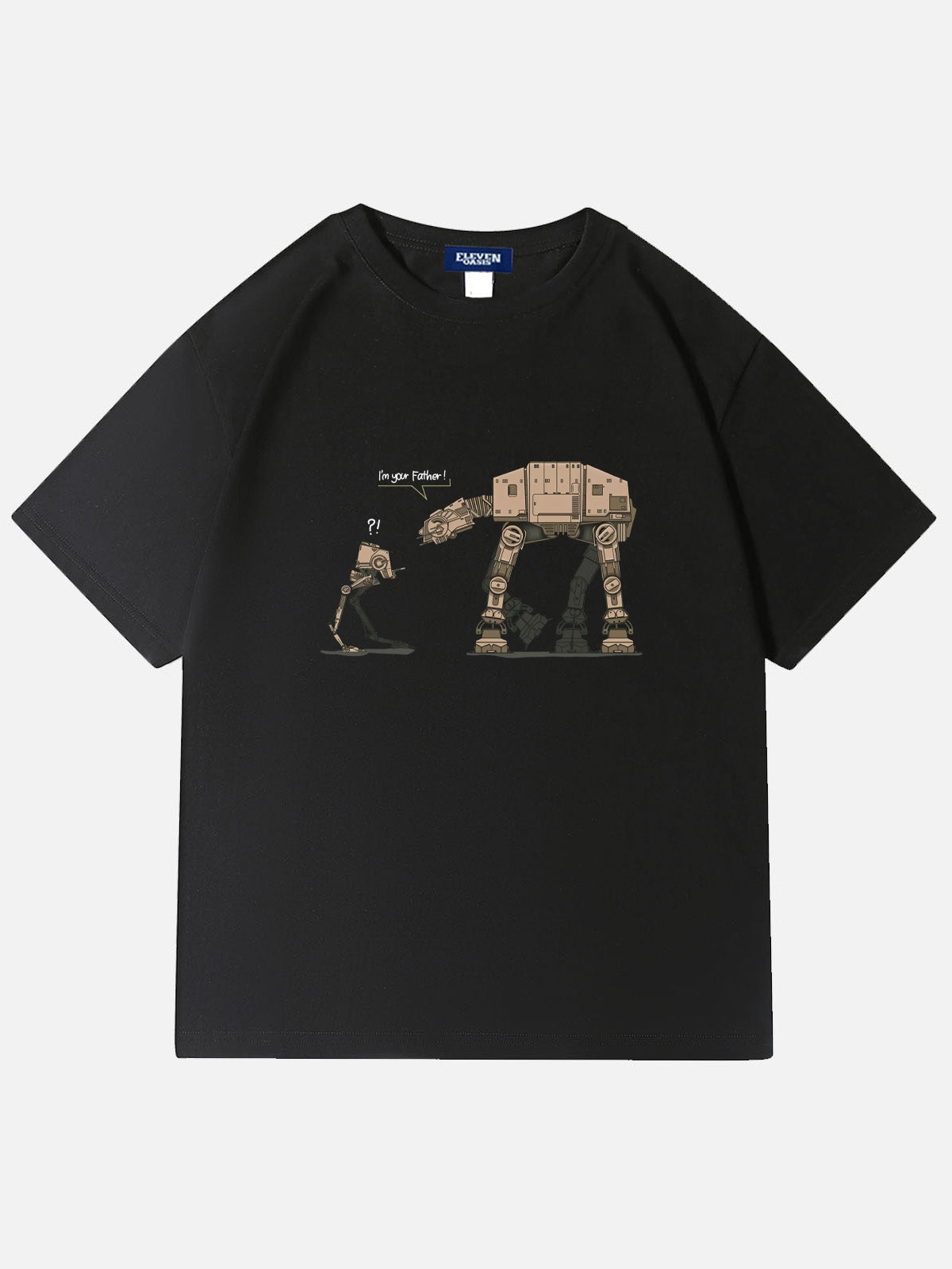 Men's Science Fiction Basic Cotton Round Neck Short Sleeve T - Shirt Star Wars Robot dialogue Eleven Oasis