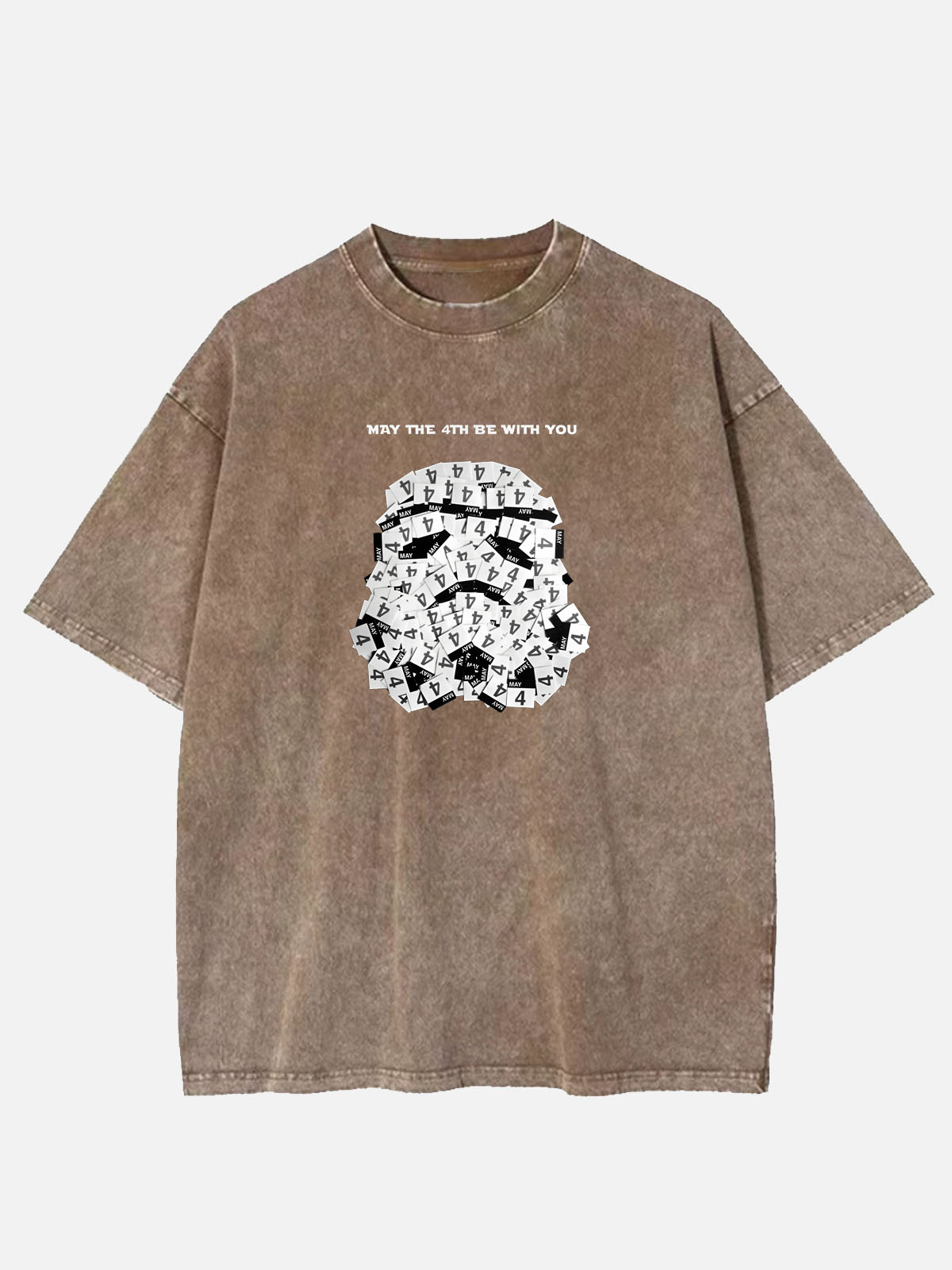 Men’s Science Fiction Cotton Round Neck Short Sleeve T - Shirt Star Wars MAY THE FOURTH BE WITH YOU Eleven Oasis