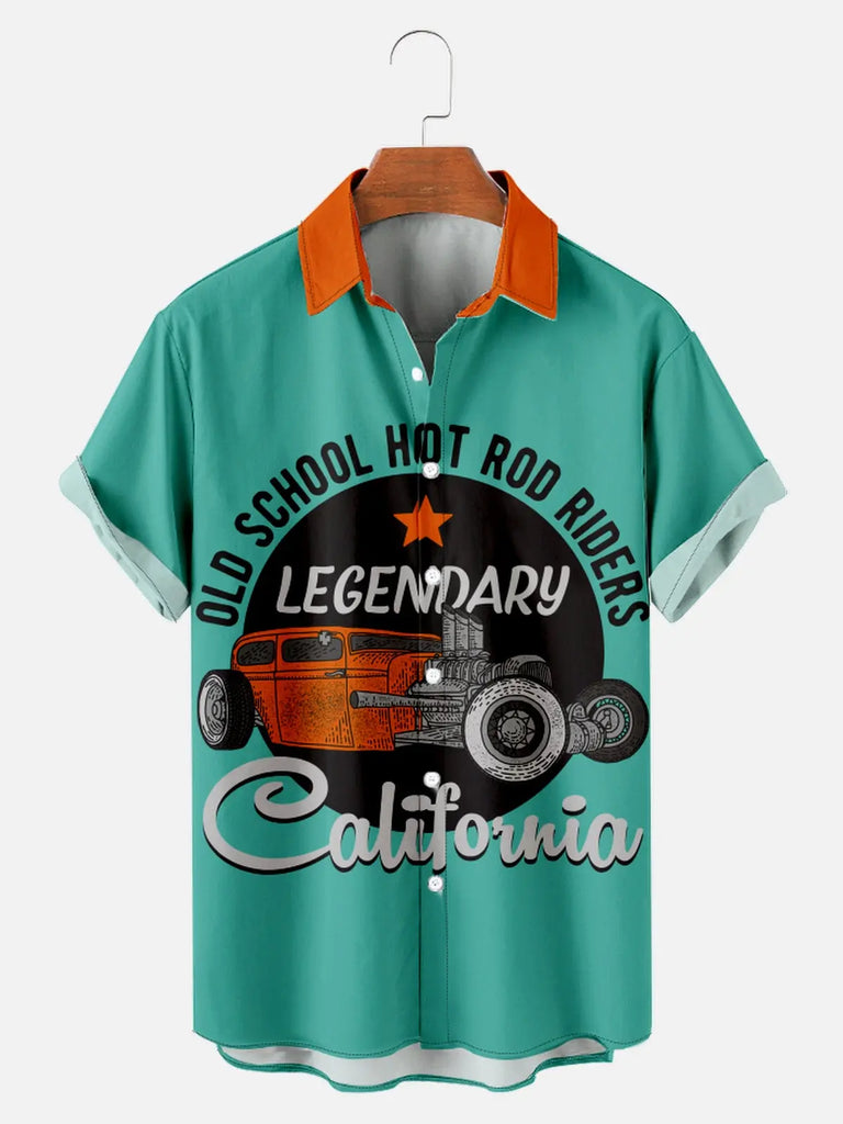 Men's Classic Car Vintage Short Sleeve ShirtMens short sleeve shirts Big and tall Mens shirts Short sleeve shirts for men Mens 4xl shirts Casual short sleeve shirts