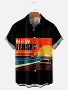 Men's Vintage New Jersey Sunset Car Ride Short Sleeve ShirtMens short sleeve shirts Big and tall Mens shirts Short sleeve shirts for men Mens 4xl shirts Casual short sleeve shirts