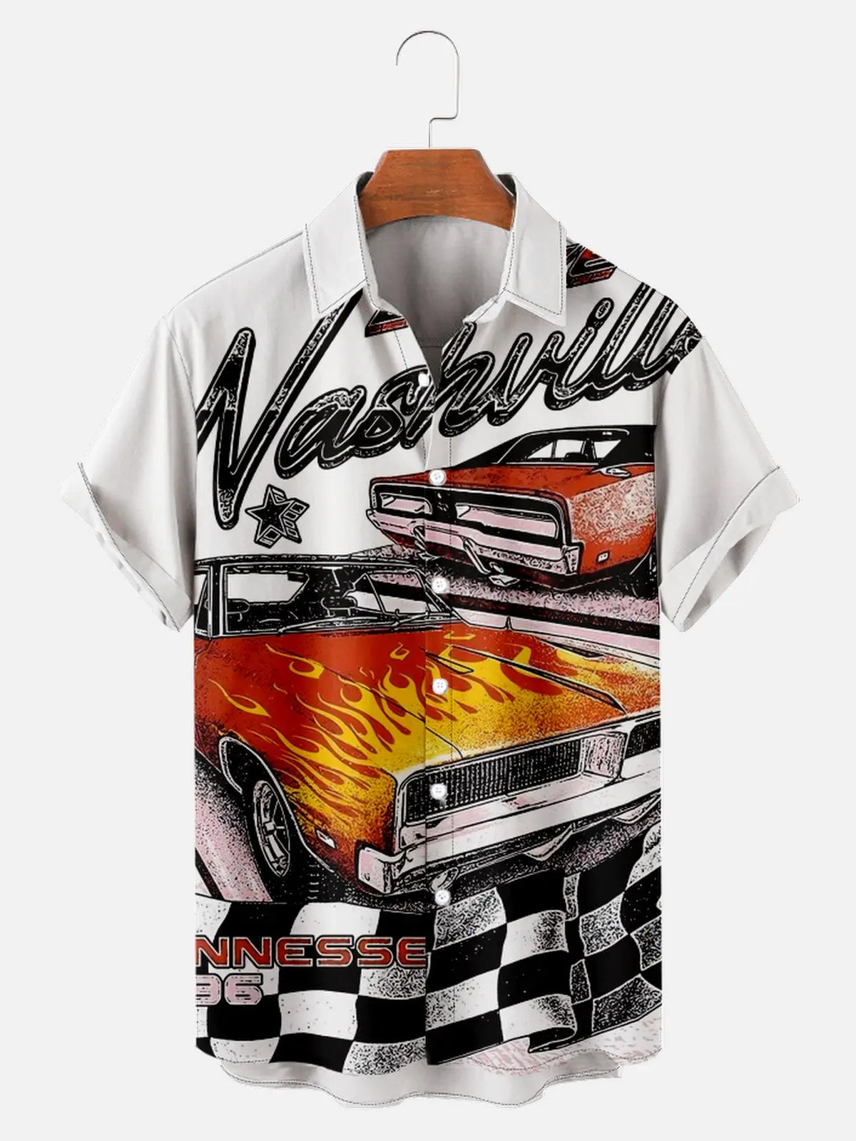 Men's Flame Muscle Car Short Sleeve ShirtMens short sleeve shirts Big and tall Mens shirts Short sleeve shirts for men Mens 4xl shirts Casual short sleeve shirts