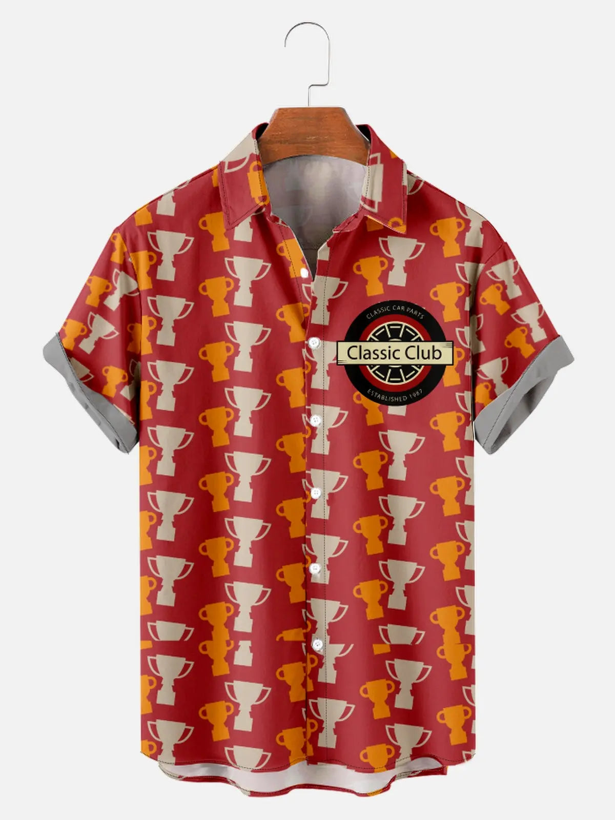 Men's Classic Car Club Trophies Short Sleeve ShirtMens short sleeve shirts Big and tall Mens shirts Short sleeve shirts for men Mens 4xl shirts Casual short sleeve shirts