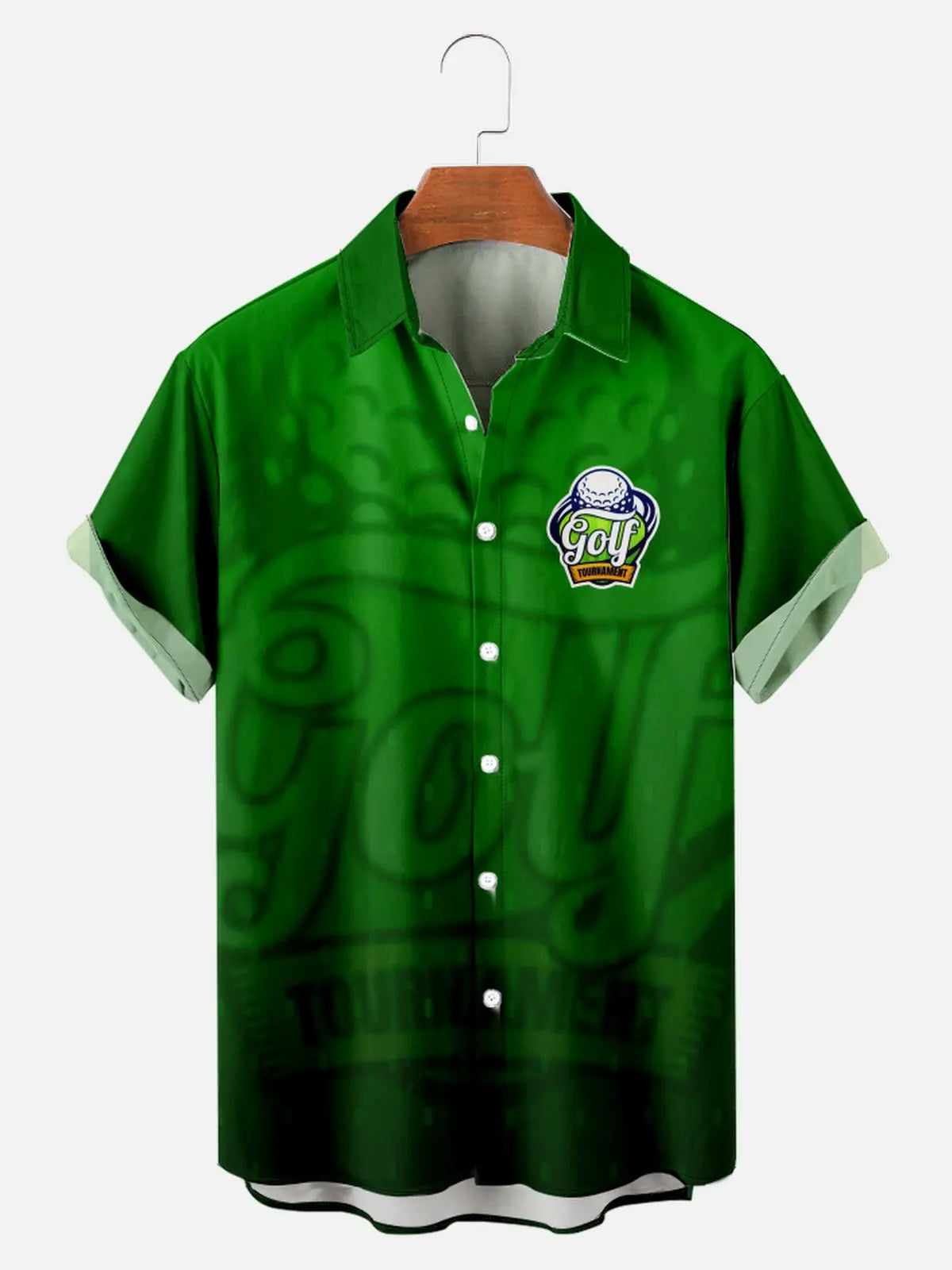 Men's Green Golf Tournament Short Sleeve ShirtMens short sleeve shirts Big and tall Mens shirts Short sleeve shirts for men Mens 4xl shirts Casual short sleeve shirts