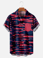 Men's Pink and Blue Camo Print Short Sleeve ShirtMens short sleeve shirts Big and tall Mens shirts Short sleeve shirts for men Mens 4xl shirts Casual short sleeve shirts