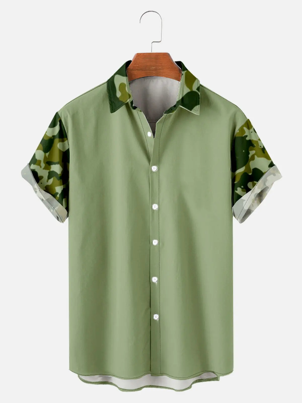 Men's Military-Inspired Camo Print Short Sleeve ShirtMens short sleeve shirts Big and tall Mens shirts Short sleeve shirts for men Mens 4xl shirts Casual short sleeve shirts