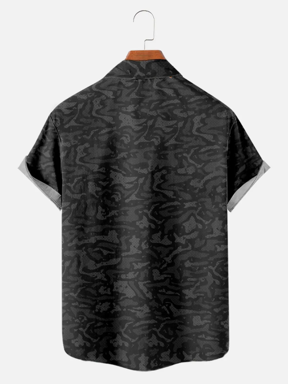 Men's Black Camo Print with Eagle Badge Short Sleeve ShirtMens short sleeve shirts Big and tall Mens shirts Short sleeve shirts for men Mens 4xl shirts Casual short sleeve shirts
