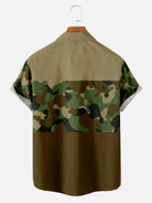 Men's Camo Print with Block Colors Short Sleeve ShirtMens short sleeve shirts Big and tall Mens shirts Short sleeve shirts for men Mens 4xl shirts Casual short sleeve shirts