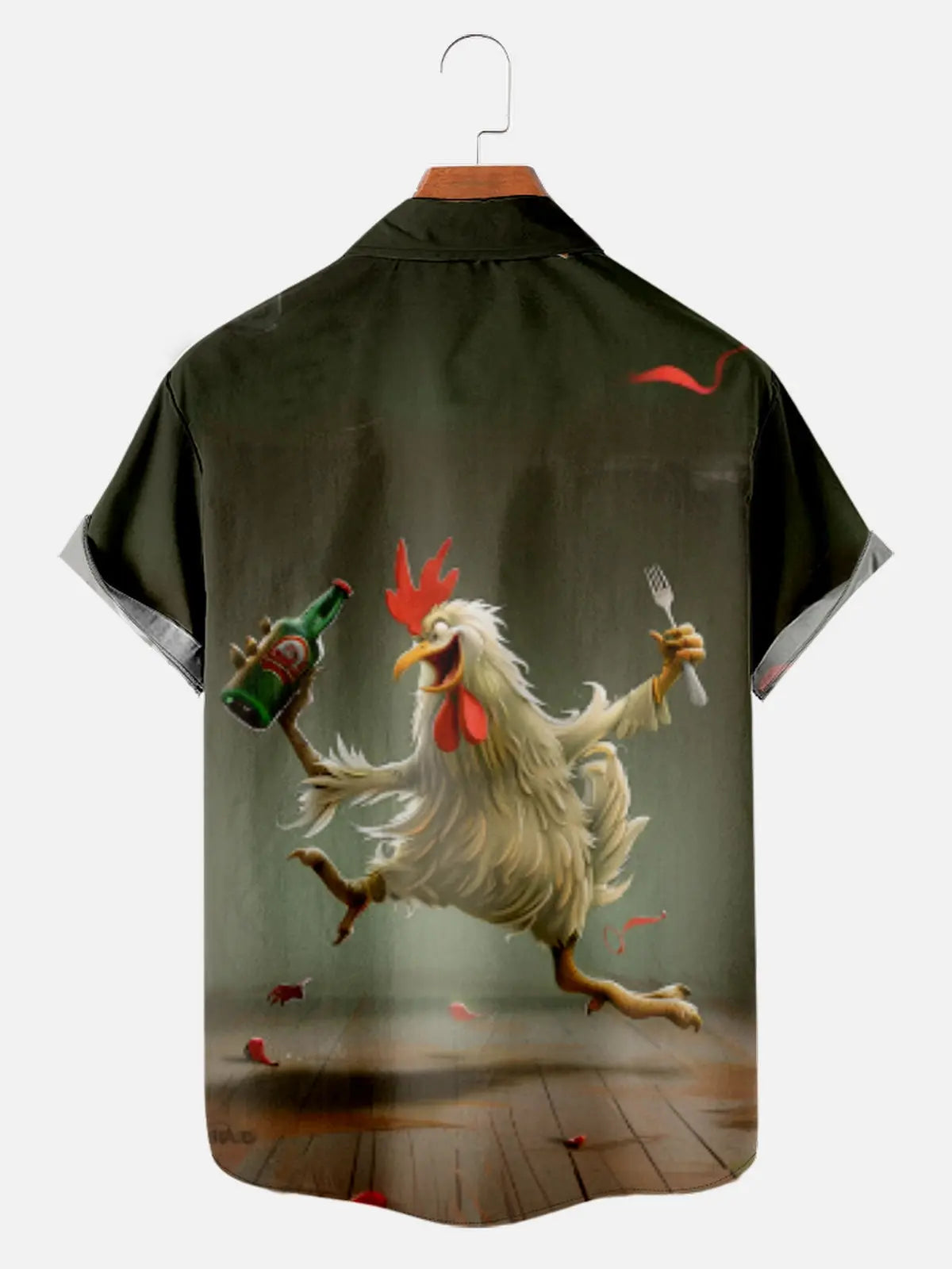 Men's Funny Cock Rooster Drinking Short Sleeve ShirtMens short sleeve shirts Big and tall Mens shirts Short sleeve shirts for men Mens 4xl shirts Casual short sleeve shirts