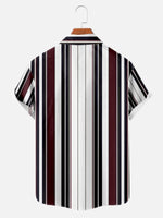 Men's Everyday Dark Red Black and White Striped Short Sleeve ShirtMens short sleeve shirts Big and tall Mens shirts Short sleeve shirts for men Mens 4xl shirts Casual short sleeve shirts
