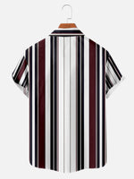 Men's Everyday Dark Red Black and White Striped Short Sleeve ShirtMens short sleeve shirts Big and tall Mens shirts Short sleeve shirts for men Mens 4xl shirts Casual short sleeve shirts
