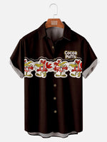 Men's Retro Cocoa Puffs Cereal Short Sleeve ShirtMens short sleeve shirts Big and tall Mens shirts Short sleeve shirts for men Mens 4xl shirts Casual short sleeve shirts