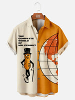 Men's Retro Mr. Peanut Poster Short Sleeve ShirtMens short sleeve shirts Big and tall Mens shirts Short sleeve shirts for men Mens 4xl shirts Casual short sleeve shirts