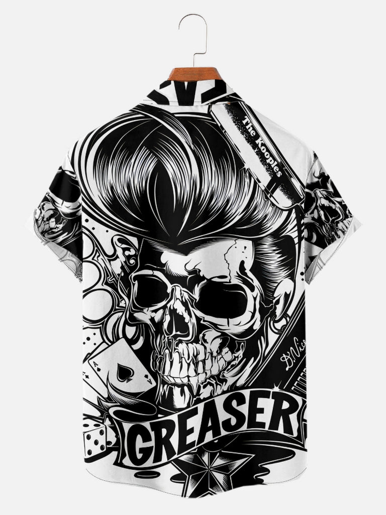 Men's Skull Dice and Cards Short Sleeve ShirtMens short sleeve shirts Big and tall Mens shirts Short sleeve shirts for men Mens 4xl shirts Casual short sleeve shirts