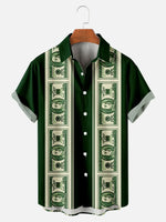 Men's Dollar Bills Bowling Short Sleeve ShirtMens short sleeve shirts Big and tall Mens shirts Short sleeve shirts for men Mens 4xl shirts Casual short sleeve shirts