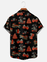 Men's Skeleton Skulls Celebrating Halloween with Pumpkins Short Sleeve ShirtMens short sleeve shirts Big and tall Mens shirts Short sleeve shirts for men Mens 4xl shirts Casual short sleeve shirts