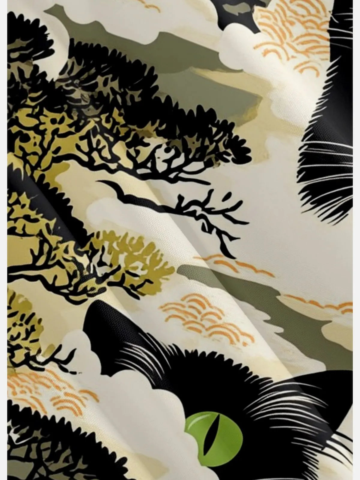 Men's Cats Peering Through Japanese Pine Trees Short Sleeve ShirtMens short sleeve shirts Big and tall Mens shirts Short sleeve shirts for men Mens 4xl shirts Casual short sleeve shirts