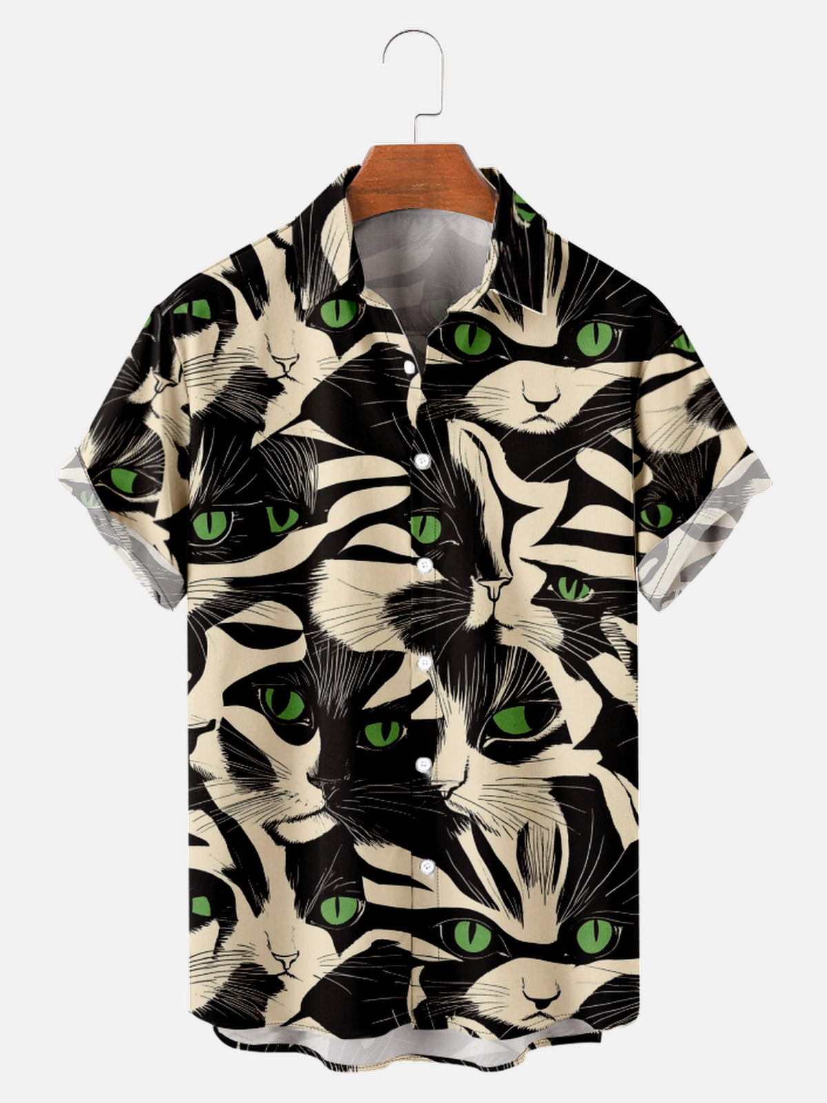 Men's Cat Eyes All Over Print Short Sleeve ShirtMens short sleeve shirts Big and tall Mens shirts Short sleeve shirts for men Mens 4xl shirts Casual short sleeve shirts