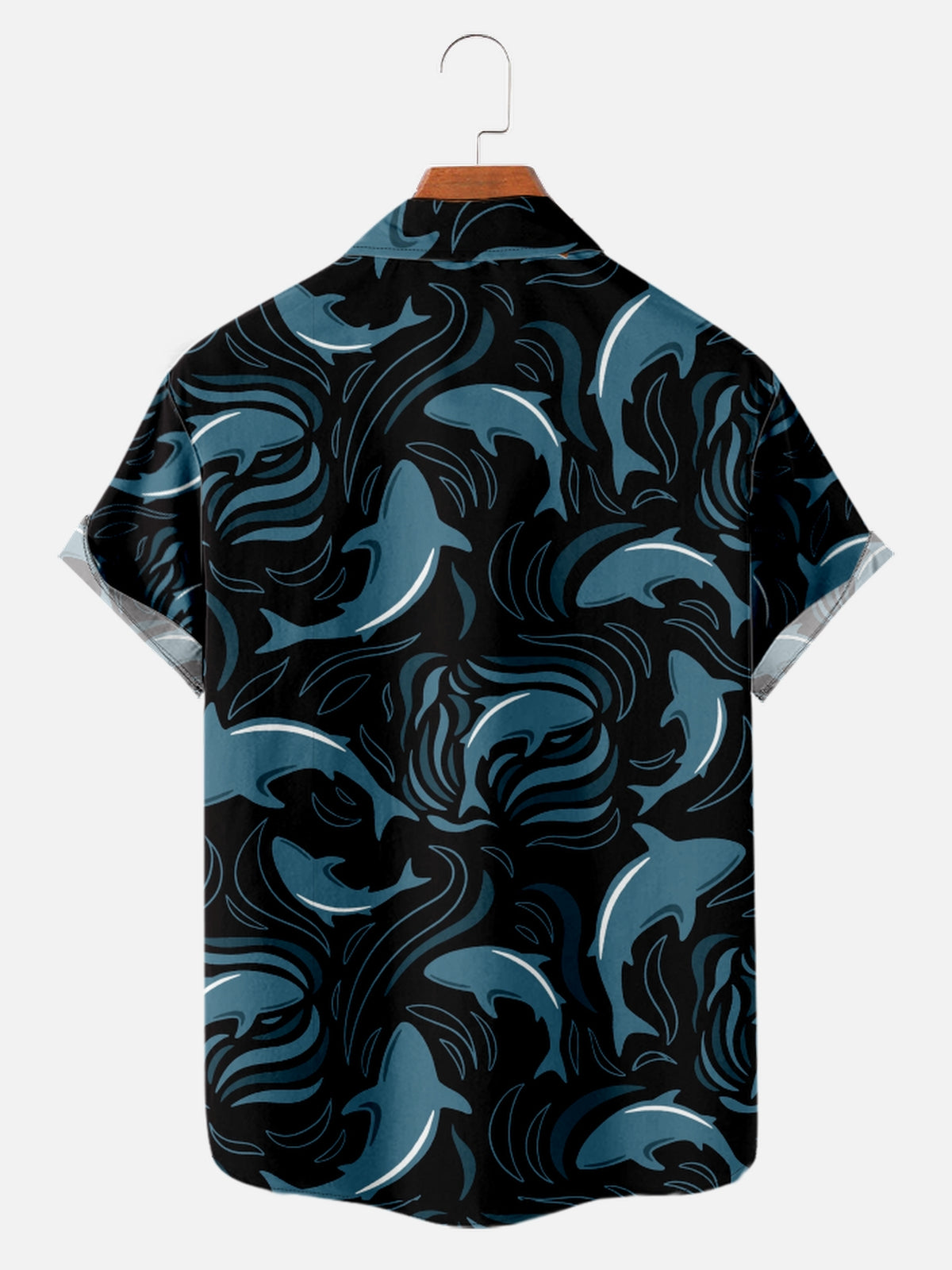 Men's Sharks Swimming in Dark Waters Short Sleeve ShirtMens short sleeve shirts Big and tall Mens shirts Short sleeve shirts for men Mens 4xl shirts Casual short sleeve shirts