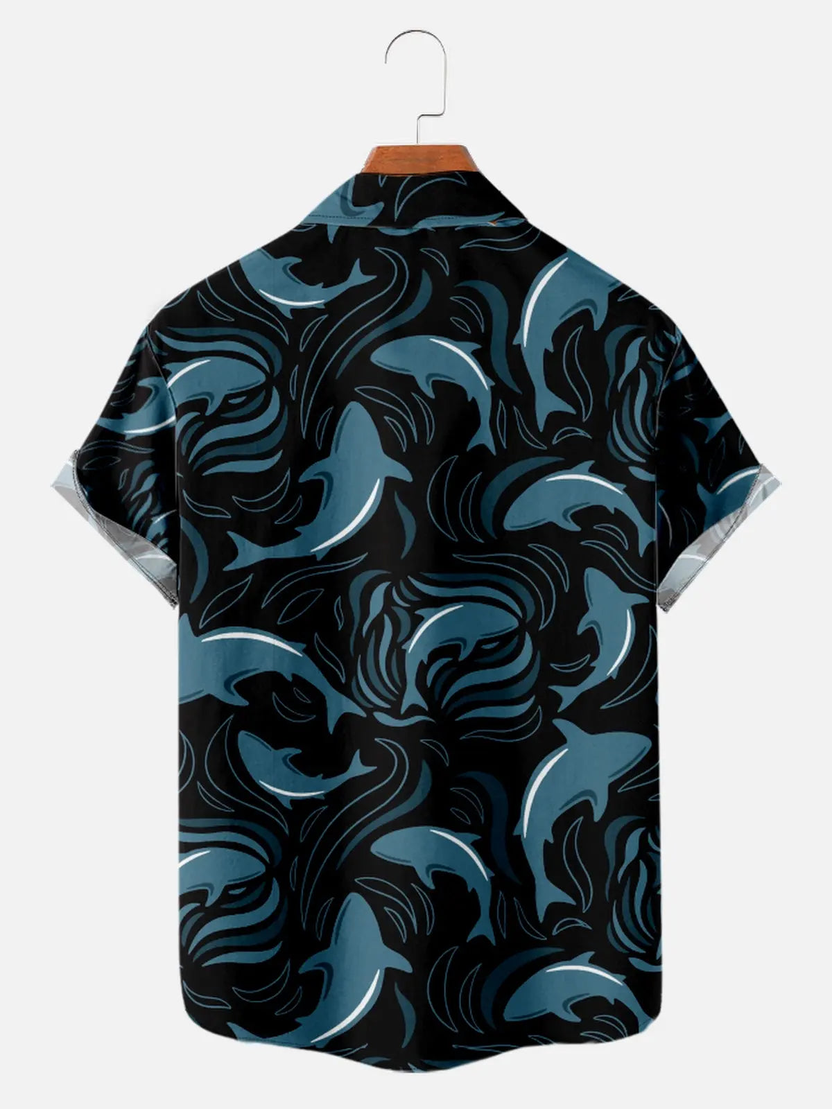 Men's Sharks Swimming in Dark Waters Short Sleeve ShirtMens short sleeve shirts Big and tall Mens shirts Short sleeve shirts for men Mens 4xl shirts Casual short sleeve shirts