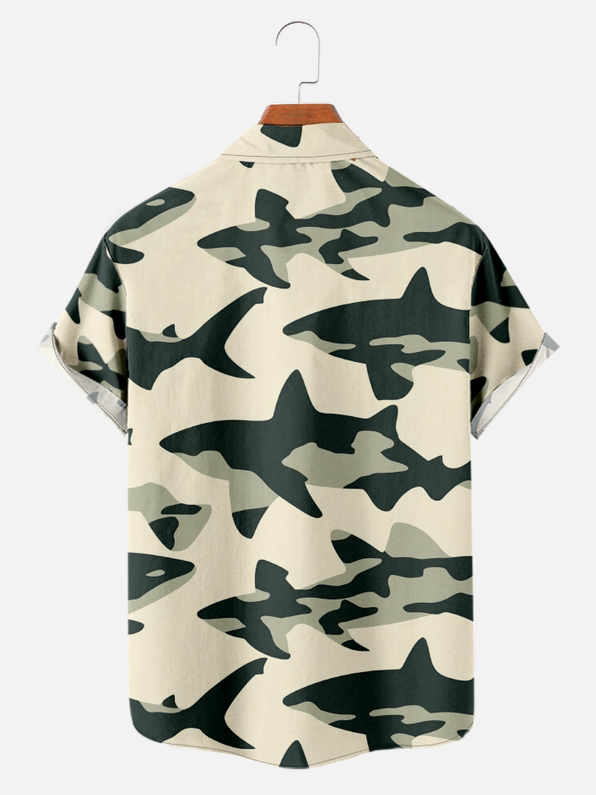 Men's Camo Print Sharks Short Sleeve ShirtMens short sleeve shirts Big and tall Mens shirts Short sleeve shirts for men Mens 4xl shirts Casual short sleeve shirts