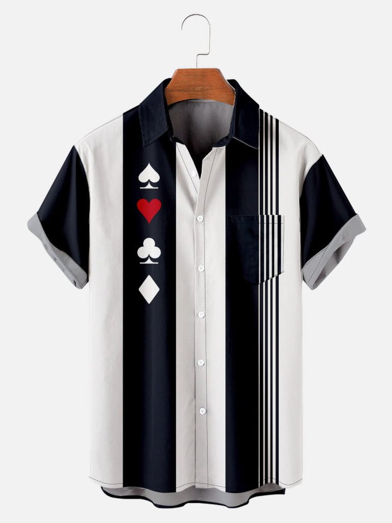Men's Geometric Print Casual Short Sleeve Hawaiian Bowling ShirtMens short sleeve shirts Big and tall Mens shirts Short sleeve shirts for men Mens 4xl shirts Casual short sleeve shirts