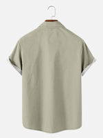 Tall Men's Card Suits Stripe Bowling Short Sleeve Shirt Eleven Oasis
