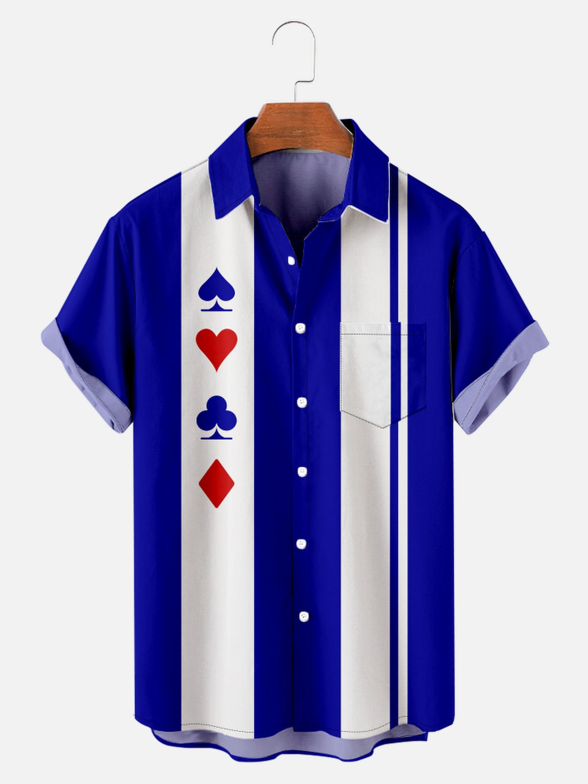 Tall Men's Geometric Print Casual Short Sleeve Hawaiian Bowling Shirt ElevenOasis