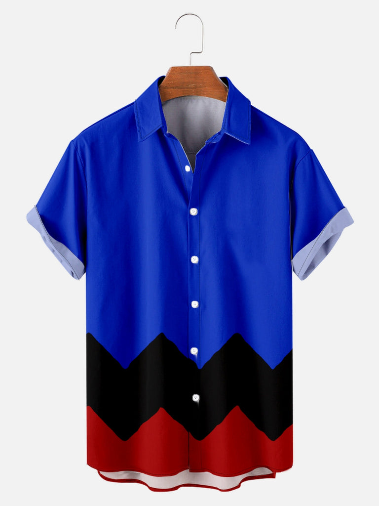 Cartoon Pattern Printing Men's Short-sleeved Lapel ShirtMens short sleeve shirts Big and tall Mens shirts Short sleeve shirts for men Mens 4xl shirts Casual short sleeve shirts