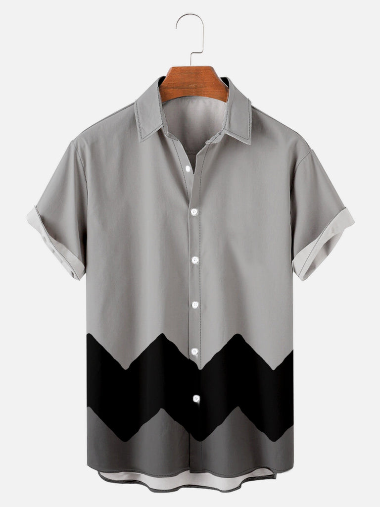 Cartoon Pattern Printing Men's Short-sleeved Lapel ShirtMens short sleeve shirts Big and tall Mens shirts Short sleeve shirts for men Mens 4xl shirts Casual short sleeve shirts