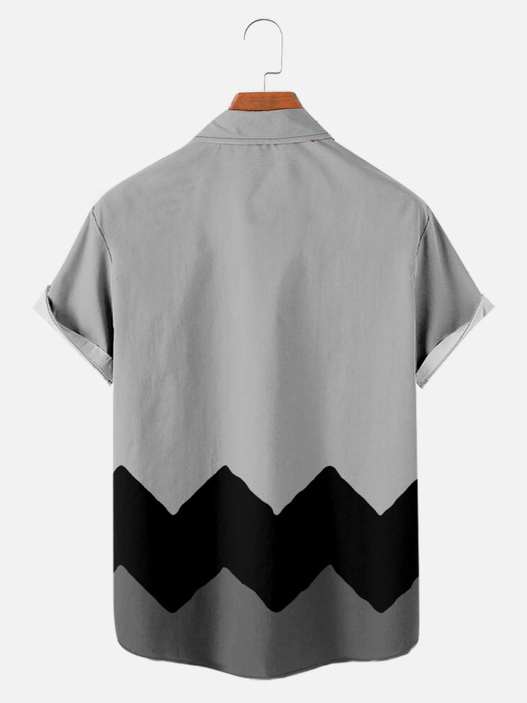 Cartoon Pattern Printing Men's Short-sleeved Lapel ShirtMens short sleeve shirts Big and tall Mens shirts Short sleeve shirts for men Mens 4xl shirts Casual short sleeve shirts