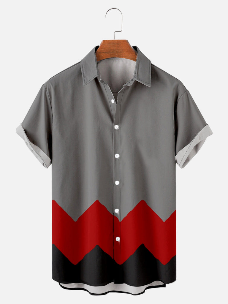 Cartoon Pattern Printing Men's Short-sleeved Lapel ShirtMens short sleeve shirts Big and tall Mens shirts Short sleeve shirts for men Mens 4xl shirts Casual short sleeve shirts