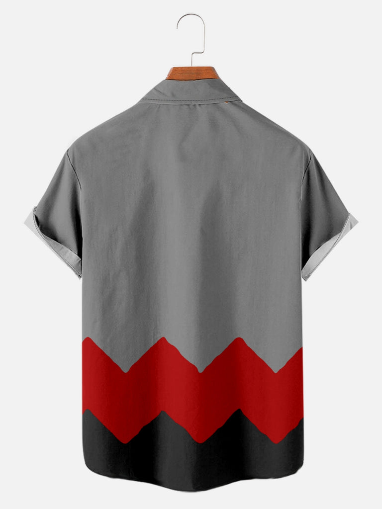 Cartoon Pattern Printing Men's Short-sleeved Lapel ShirtMens short sleeve shirts Big and tall Mens shirts Short sleeve shirts for men Mens 4xl shirts Casual short sleeve shirts