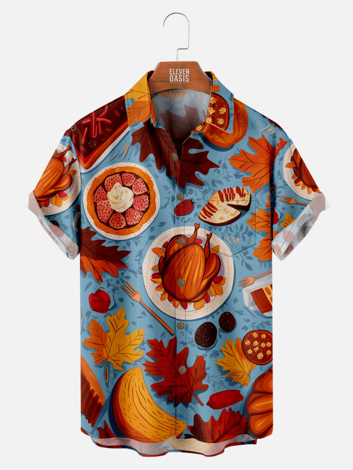 Men's Thanksgiving Feast with Turkey Short Sleeve ShirtMens short sleeve shirts Big and tall Mens shirts Short sleeve shirts for men Mens 4xl shirts Casual short sleeve shirts