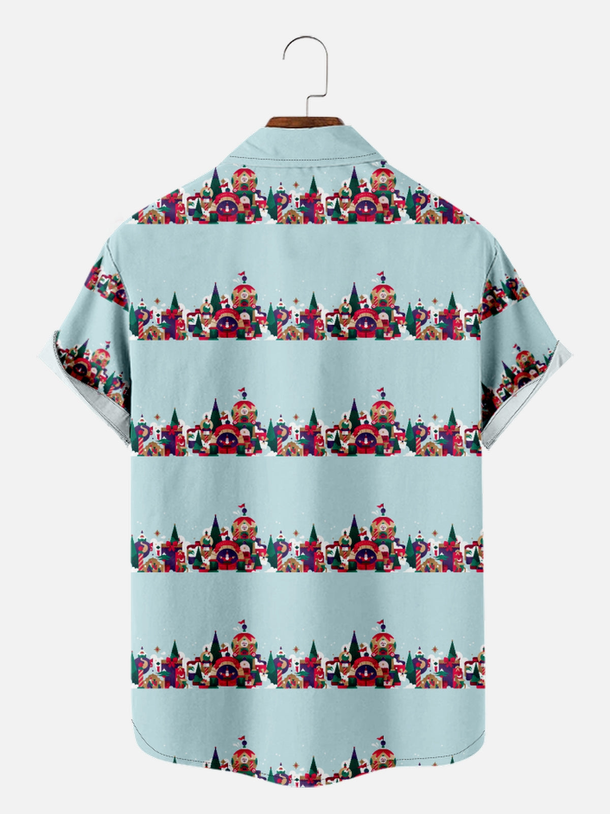 Men's Striped Pattern Christmas Decorations Short Sleeve ShirtMens short sleeve shirts Big and tall Mens shirts Short sleeve shirts for men Mens 4xl shirts Casual short sleeve shirts