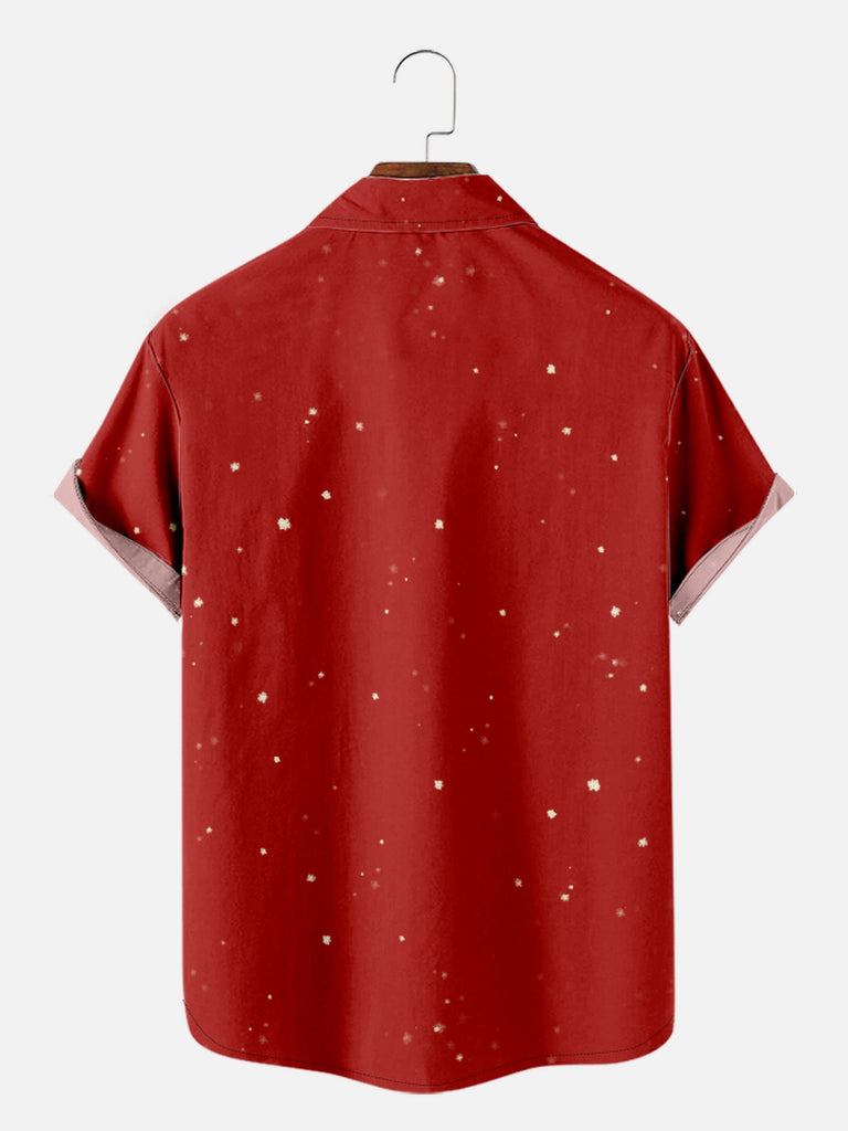 Men's Happy Santa Merry Christmas Short Sleeve ShirtMens short sleeve shirts Big and tall Mens shirts Short sleeve shirts for men Mens 4xl shirts Casual short sleeve shirts