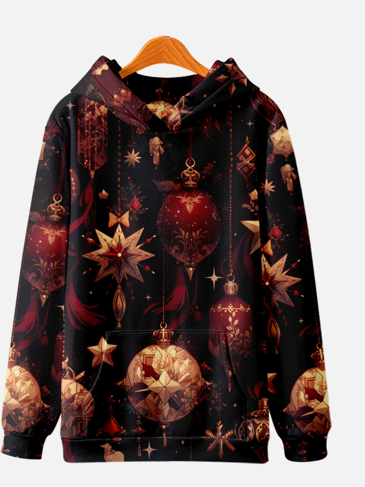 Unisex Red Christmas Ornaments Cozy HoodieMens short sleeve shirts Big and tall Mens shirts Short sleeve shirts for men Mens 4xl shirts Casual short sleeve shirts