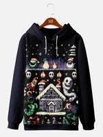Haunted House Celebrates Christmas Too Hoodie, mens short sleeve shirts?¨º?big and tall mens shirts?¨º?short sleeve shirts for men?¨º?mens 4xl shirts?¨º?casual short sleeve shirts