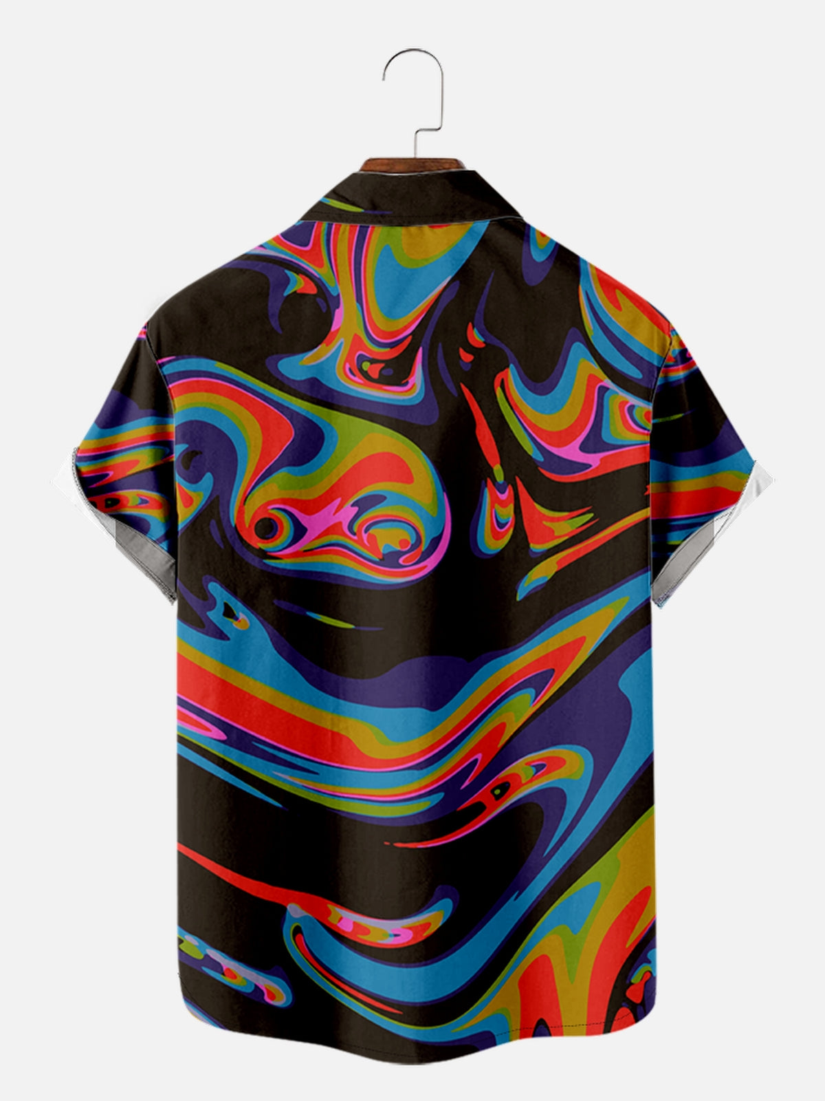 Men's 70s Inspired Colorful Paint Swirls Short Sleeve Shirt, mens short sleeve shirts¡ê?big and tall mens shirts¡ê?short sleeve shirts for men¡ê?mens 4xl shirts¡ê?casual short sleeve shirts