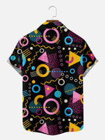 Men's Trapper Keeper Inspired Colorful Shapes Short Sleeve Shirt, mens short sleeve shirts¡ê?big and tall mens shirts¡ê?short sleeve shirts for men¡ê?mens 4xl shirts¡ê?casual short sleeve shirts