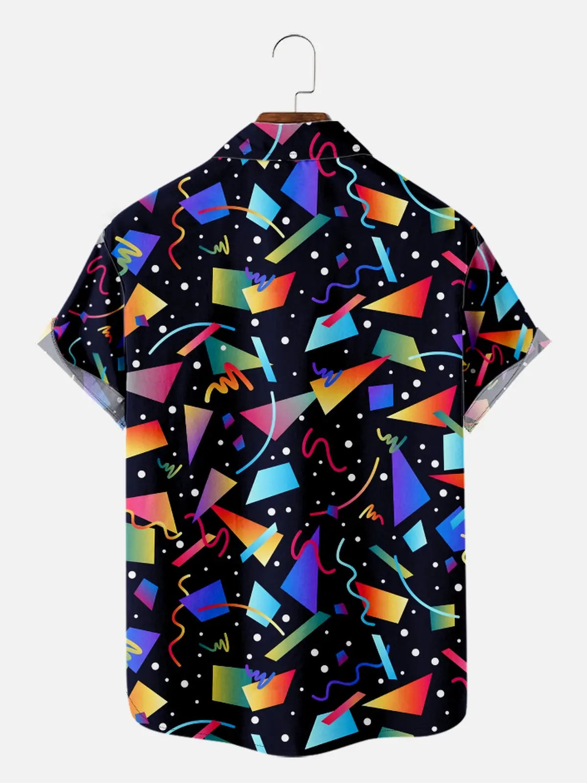 Men's Trapper Keeper Geometric Rainbow Gradient Shapes Short Sleeve Shirt, mens short sleeve shirts????¡ì?o?big and tall mens shirts????¡ì?o?short sleeve shirts for men????¡ì?o?mens 4xl shirts????¡ì?o?casual short sleeve shirts