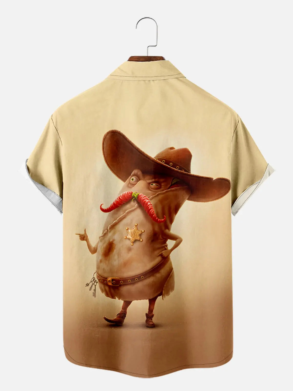 Men's Burrito Cowboy with Chili Moustache Short Sleeve Shirt, mens short sleeve shirts¡ê?big and tall mens shirts¡ê?short sleeve shirts for men¡ê?mens 4xl shirts¡ê?casual short sleeve shirts