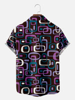 Men's Iconic 70s Pattern in Purple Short Sleeve Shirt, mens short sleeve shirts?¨º?big and tall mens shirts?¨º?short sleeve shirts for men?¨º?mens 4xl shirts?¨º?casual short sleeve shirts
