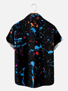 Men's Blue Red Pink Paint Splatter Pattern Short Sleeve Shirt, mens short sleeve shirts?¡§o?big and tall mens shirts?¡§o?short sleeve shirts for men?¡§o?mens 4xl shirts?¡§o?casual short sleeve shirts