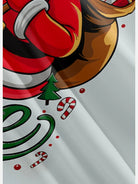 Men's Christmas Time Santa with a Top Hat Short Sleeve Shirt, mens short sleeve shirts?????¨¬?o?big and tall mens shirts?????¨¬?o?short sleeve shirts for men?????¨¬?o?mens 4xl shirts?????¨¬?o?casual short sleeve shirts