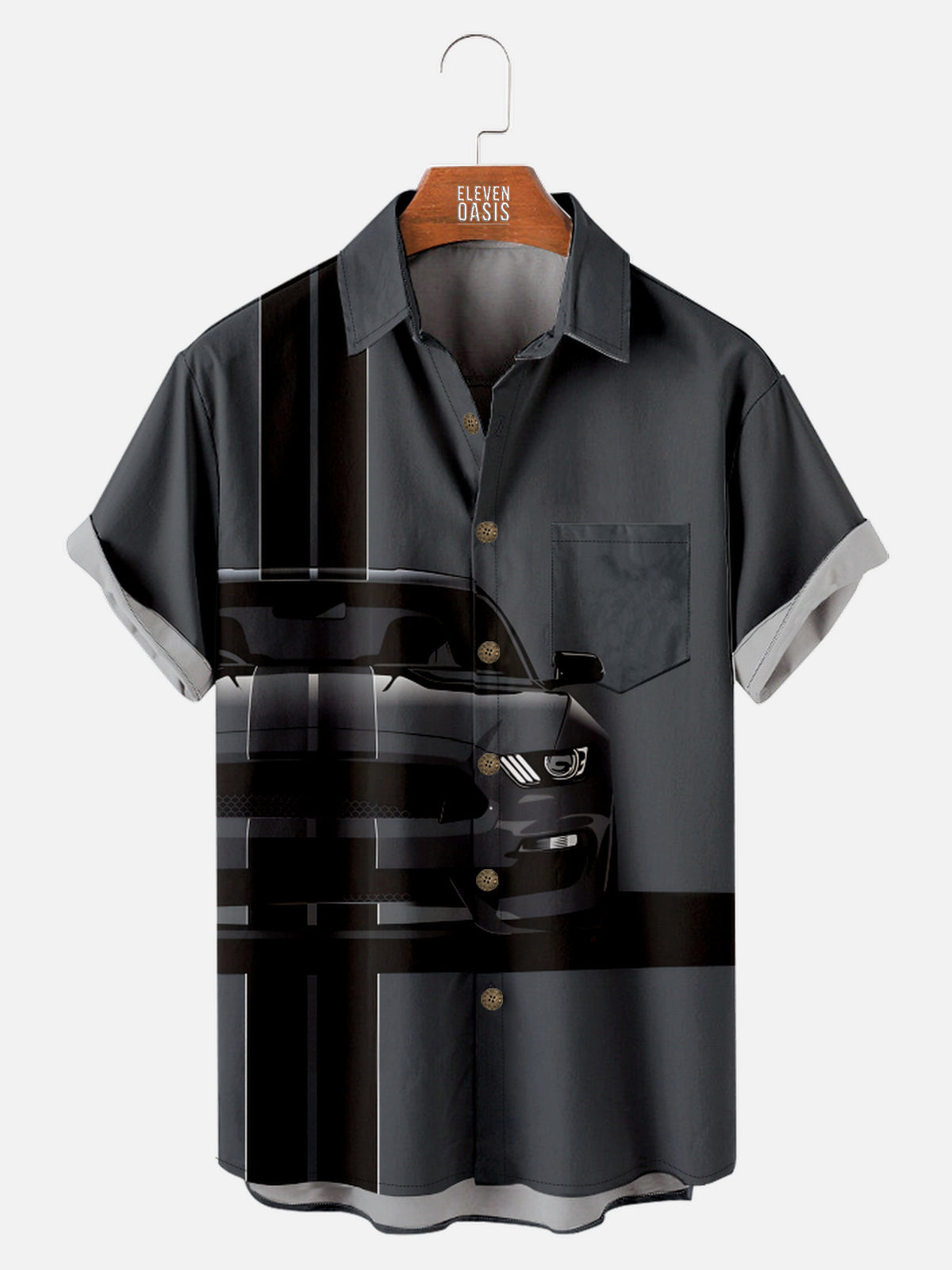 Men's Dark and Mysterious Striped Muscle Car Short Sleeve Shirt, mens short sleeve shirts¡ê?big and tall mens shirts¡ê?short sleeve shirts for men¡ê?mens 4xl shirts¡ê?casual short sleeve shirts