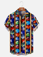Men's Colorful Bowling Balls Short Sleeve Shirt, mens short sleeve shirts?????¡§??o?big and tall mens shirts?????¡§??o?short sleeve shirts for men?????¡§??o?mens 4xl shirts?????¡§??o?casual short sleeve shirts