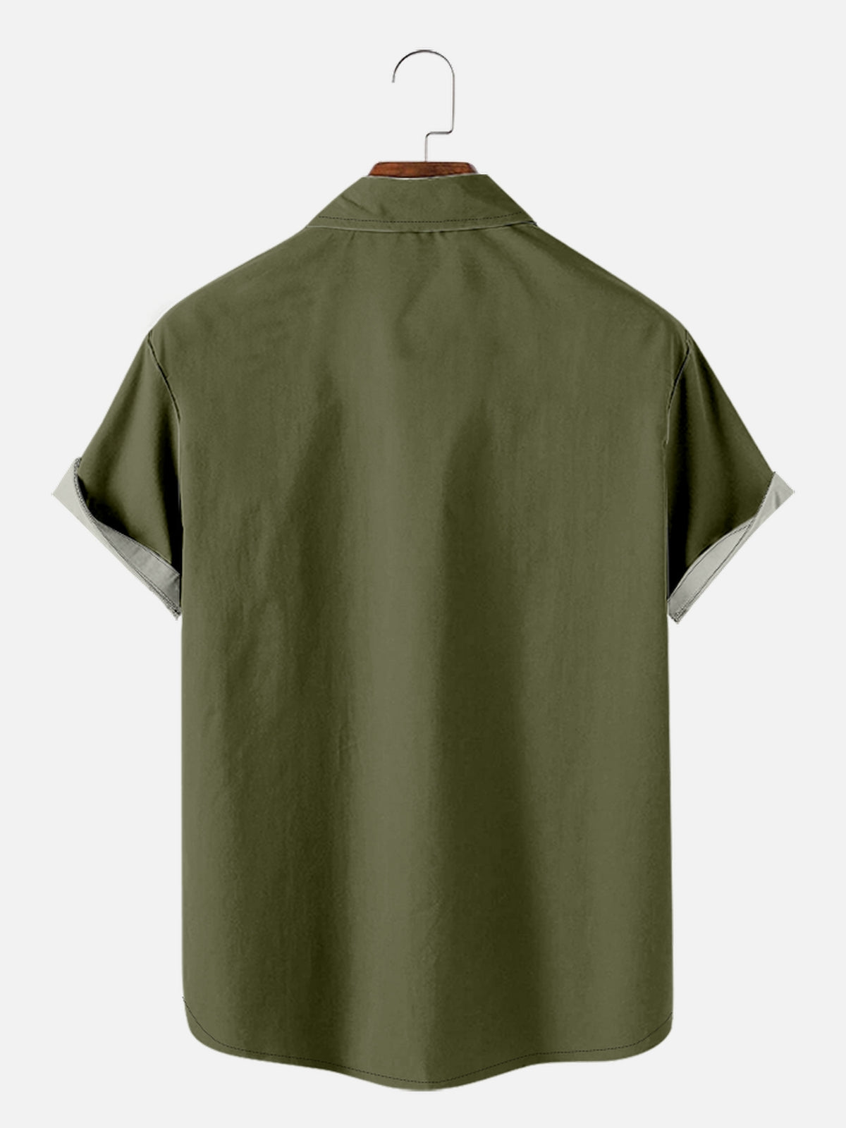 Men's Green with Dark Blue Stripes Bowling Short Sleeve Shirt, mens short sleeve shirts¡ê?big and tall mens shirts¡ê?short sleeve shirts for men¡ê?mens 4xl shirts¡ê?casual short sleeve shirts