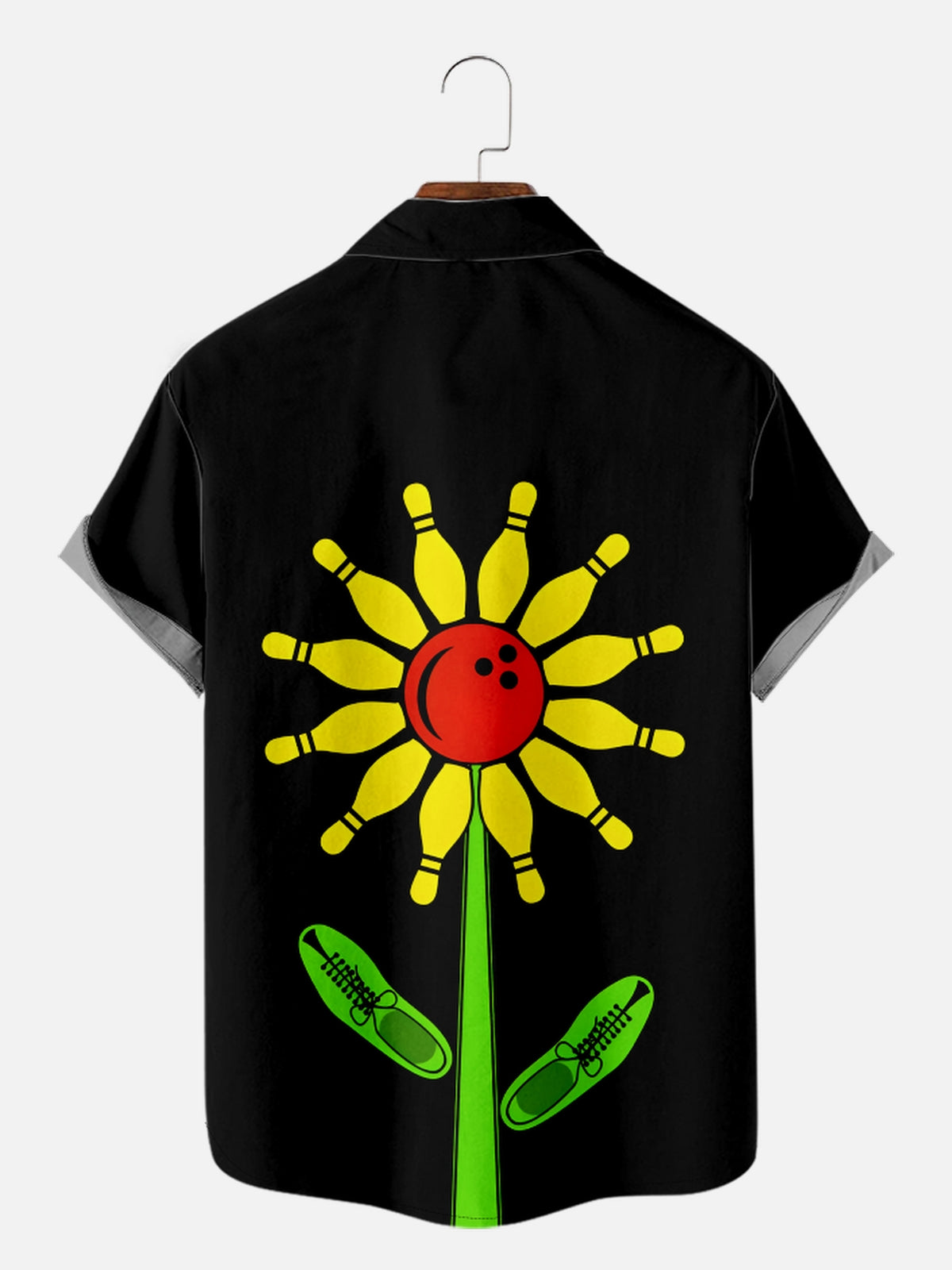 Men's If Bowling Was Designed as a Flower Striped Short Sleeve Shirt, mens short sleeve shirts¡ê?big and tall mens shirts¡ê?short sleeve shirts for men¡ê?mens 4xl shirts¡ê?casual short sleeve shirts